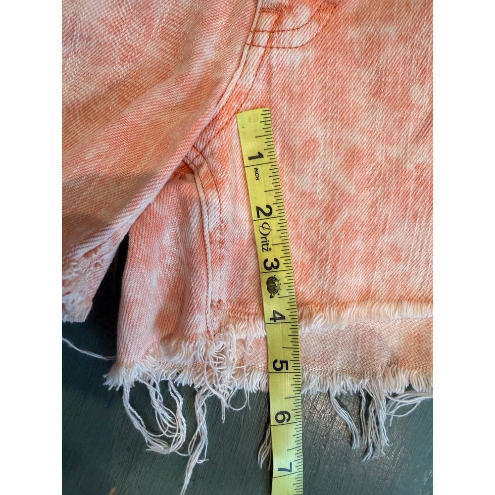 We The Free Free People Orange Acid Wash Denim Cut Off Shorts Size 28 OB1071936 - Picture 7 of 8